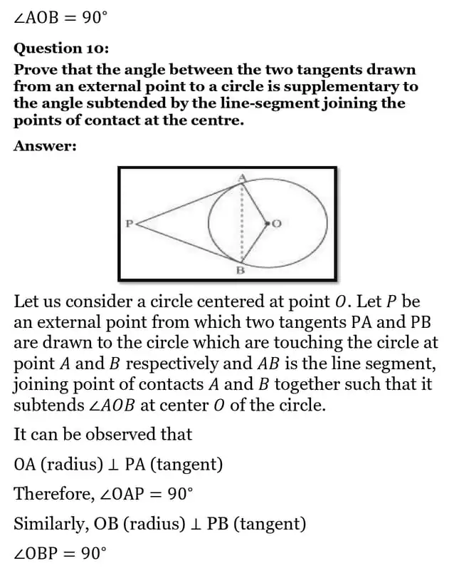 class 10th maths Circles chapter 10 solution16