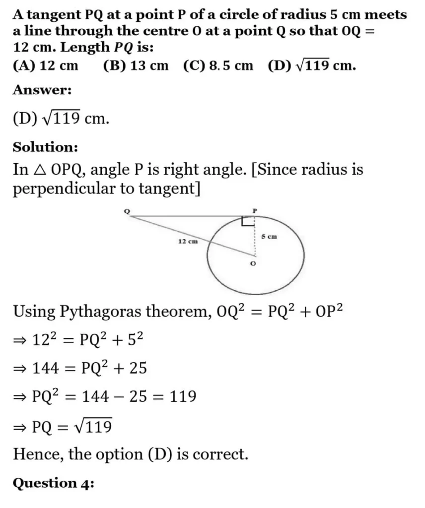 class 10th maths Circles chapter 10 solution2