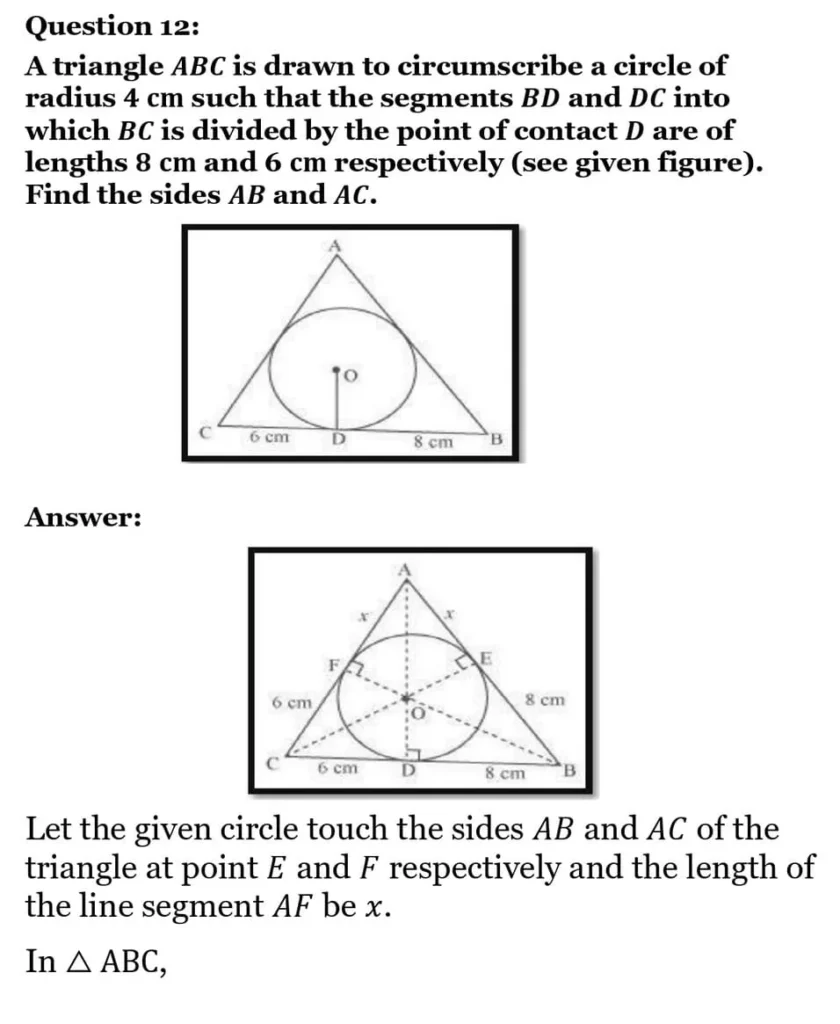 class 10th maths Circles chapter 10 solution20
