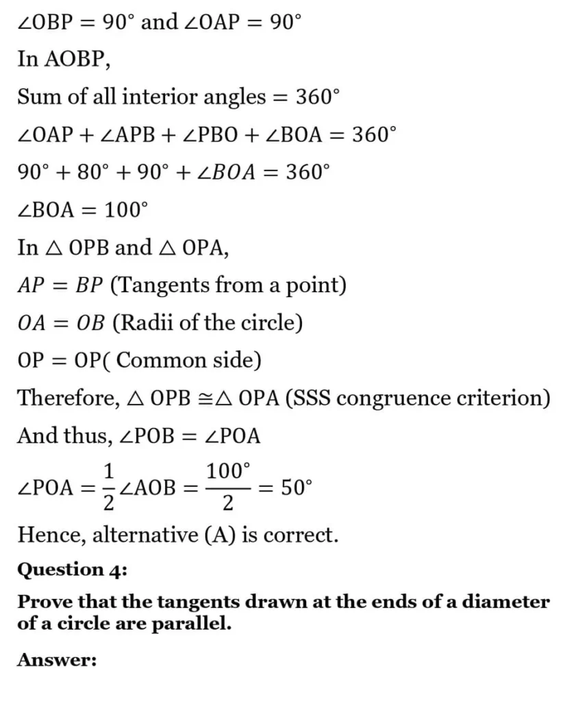 class 10th maths Circles chapter 10 solution8