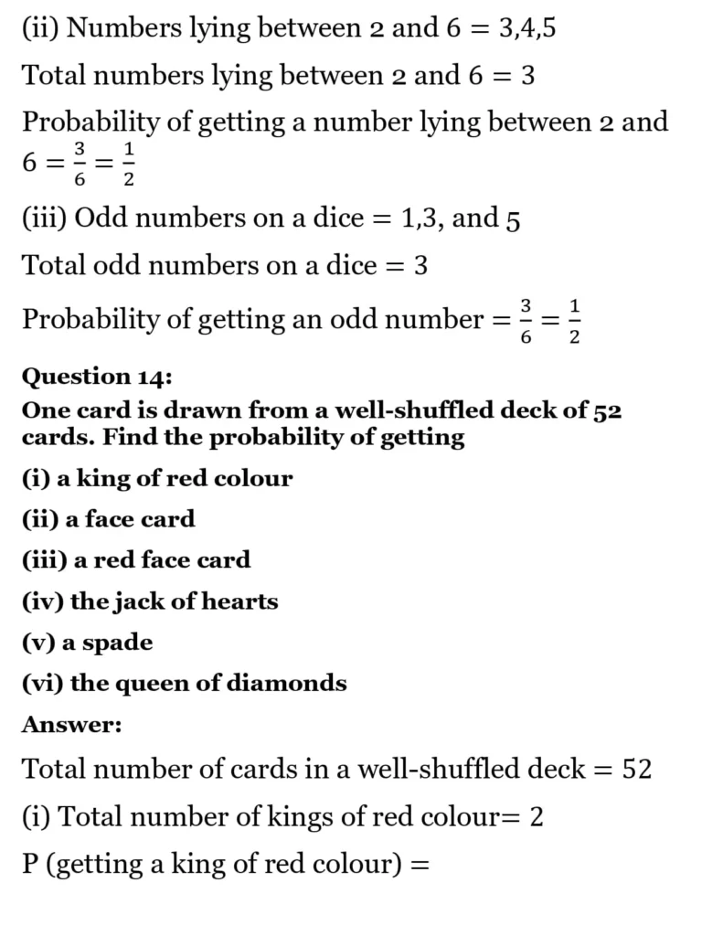 class 10th maths Proability chapter 14 solution11