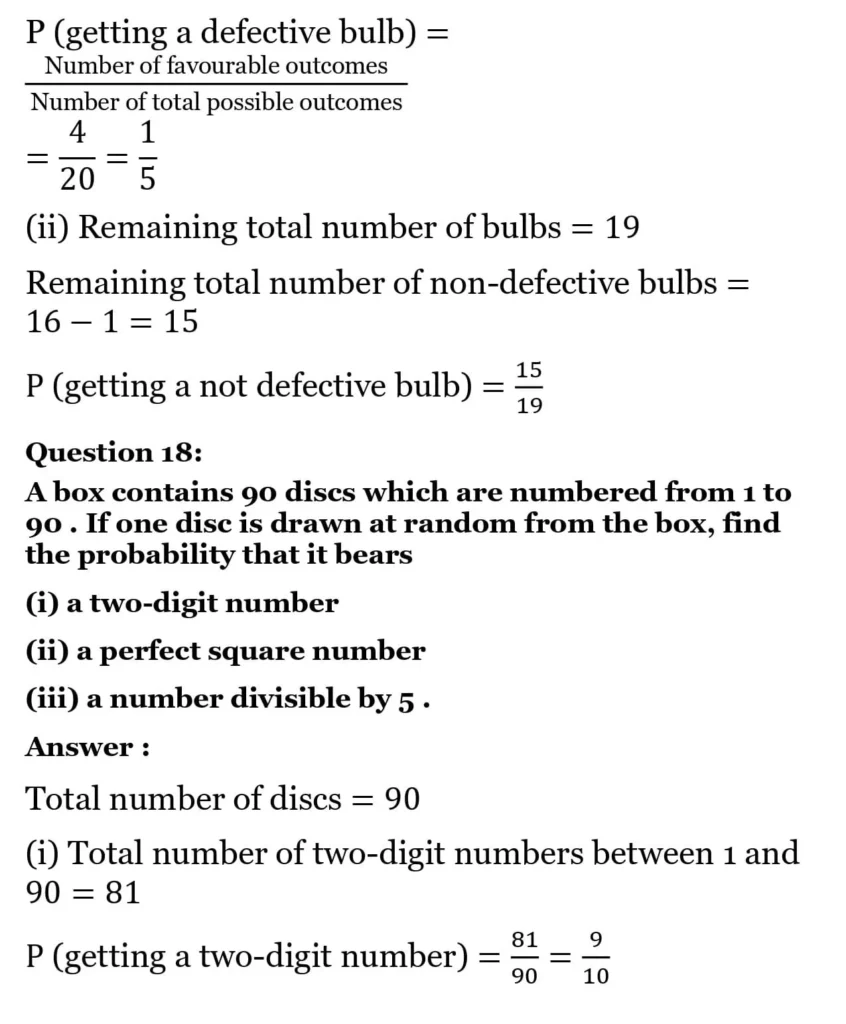 class 10th maths Proability chapter 14 solution15