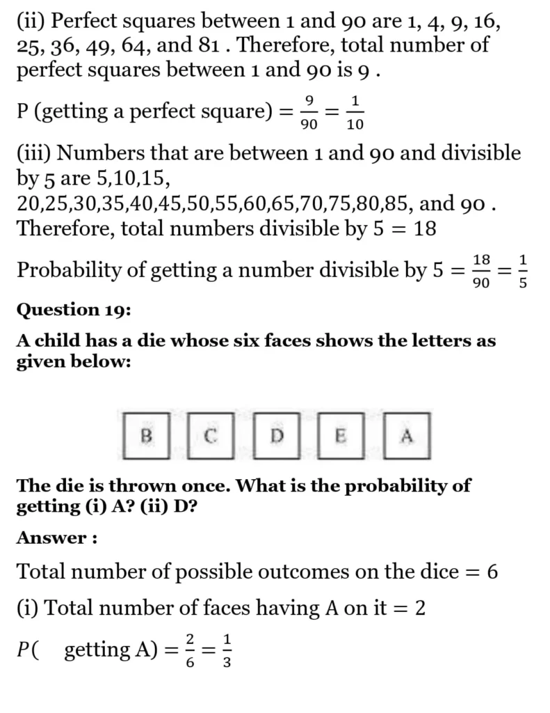 class 10th maths Proability chapter 14 solution16