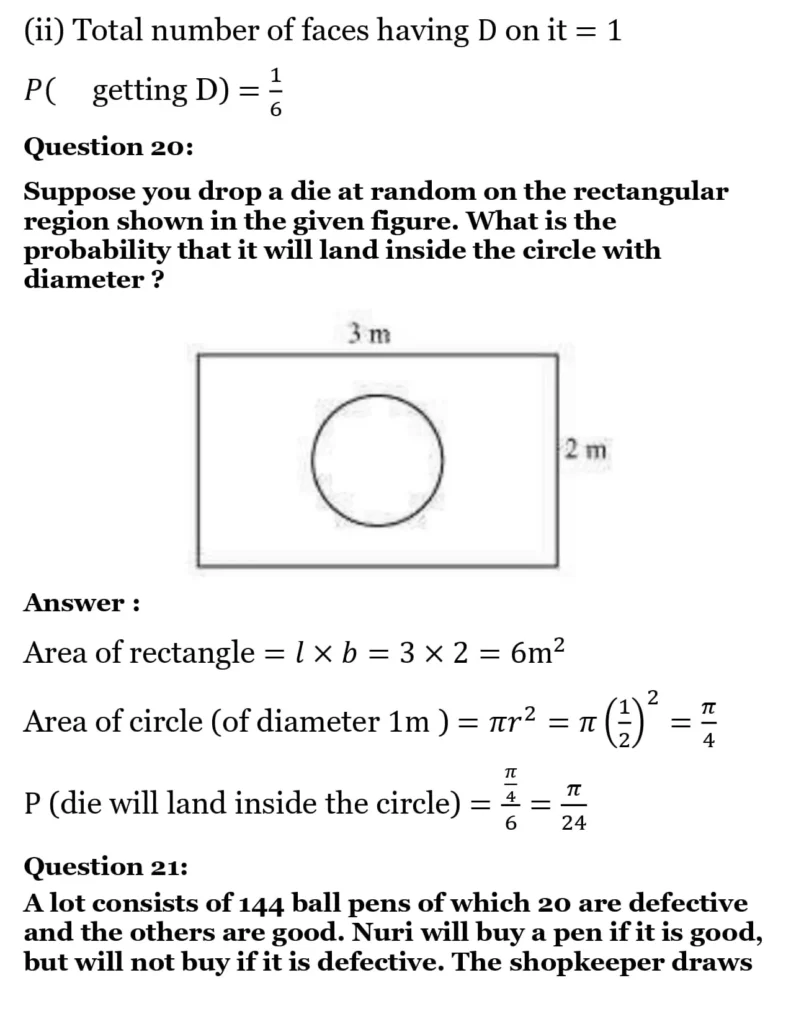 class 10th maths Proability chapter 14 solution17
