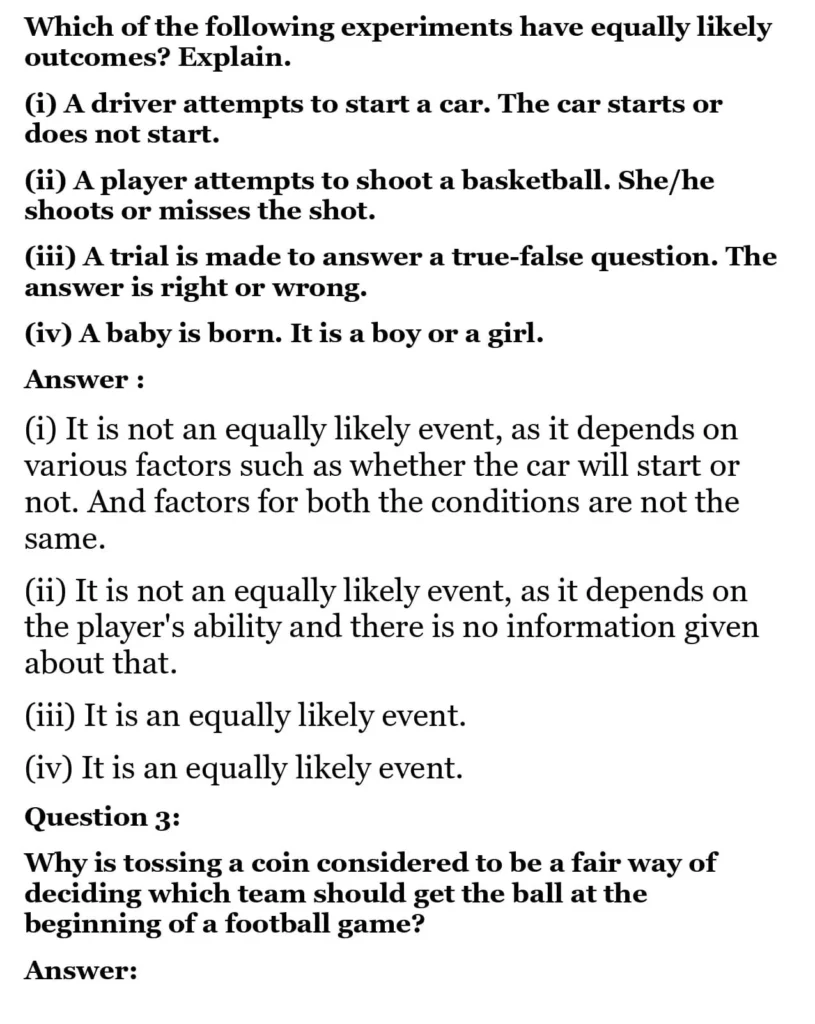 class 10th maths Proability chapter 14 solution2