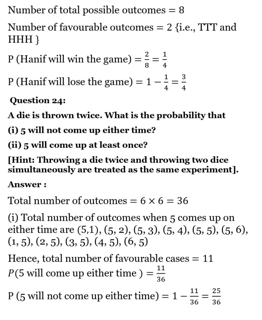 class 10th maths Proability chapter 14 solution21