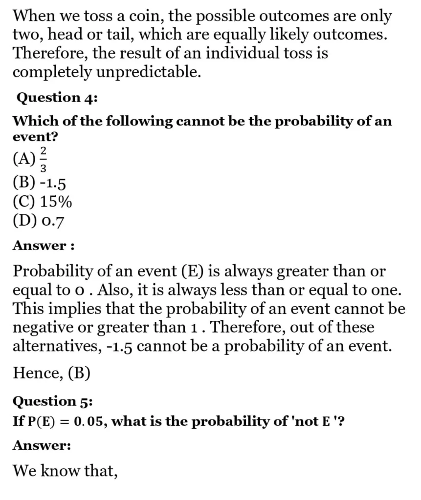 class 10th maths Proability chapter 14 solution3