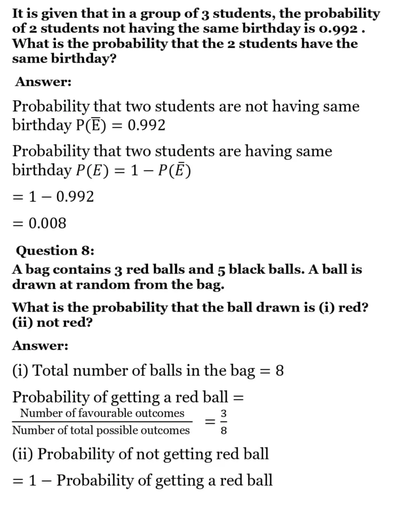 class 10th maths Proability chapter 14 solution5