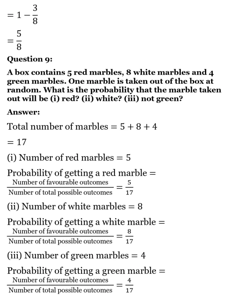 class 10th maths Proability chapter 14 solution6