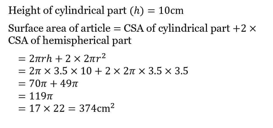 class 10th maths Surface Areas and Volumes chapter 12 solution11