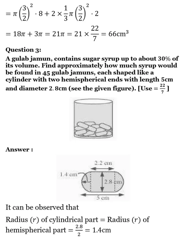 class 10th maths Surface Areas and Volumes chapter 12 solution14