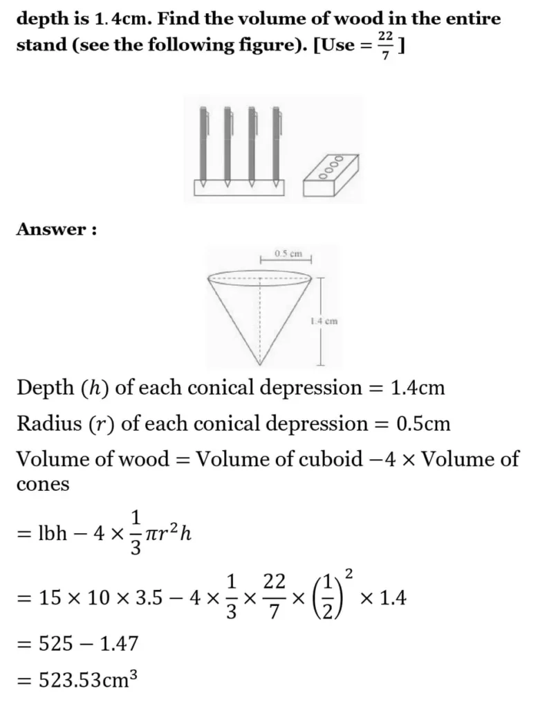 class 10th maths Surface Areas and Volumes chapter 12 solution16