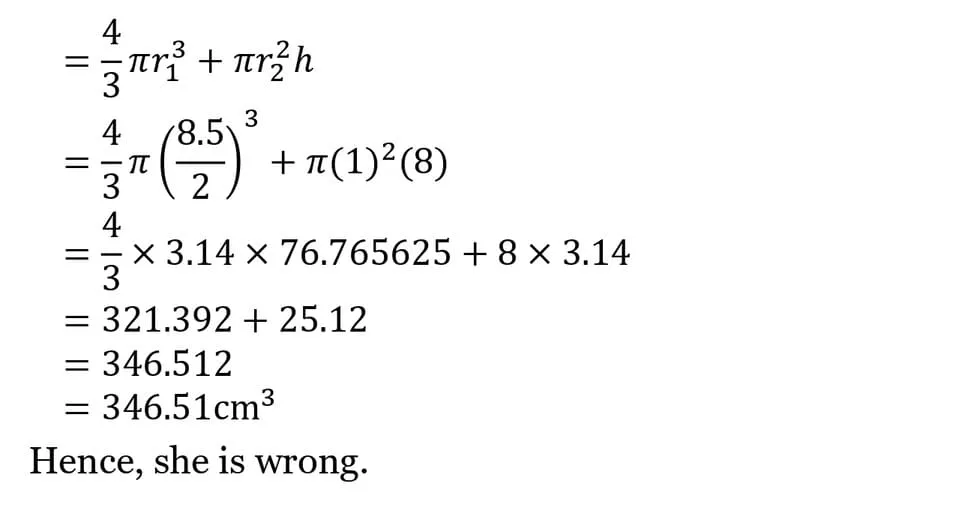 class 10th maths Surface Areas and Volumes chapter 12 solution22