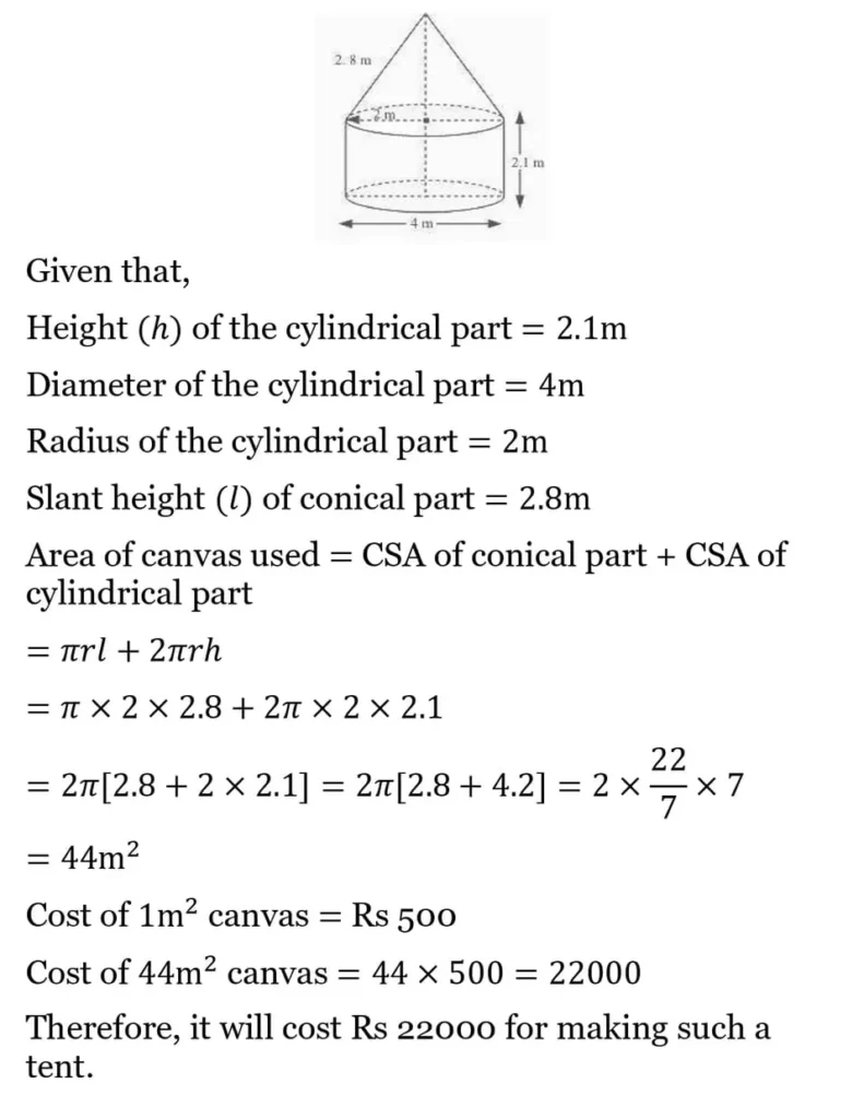 class 10th maths Surface Areas and Volumes chapter 12 solution8