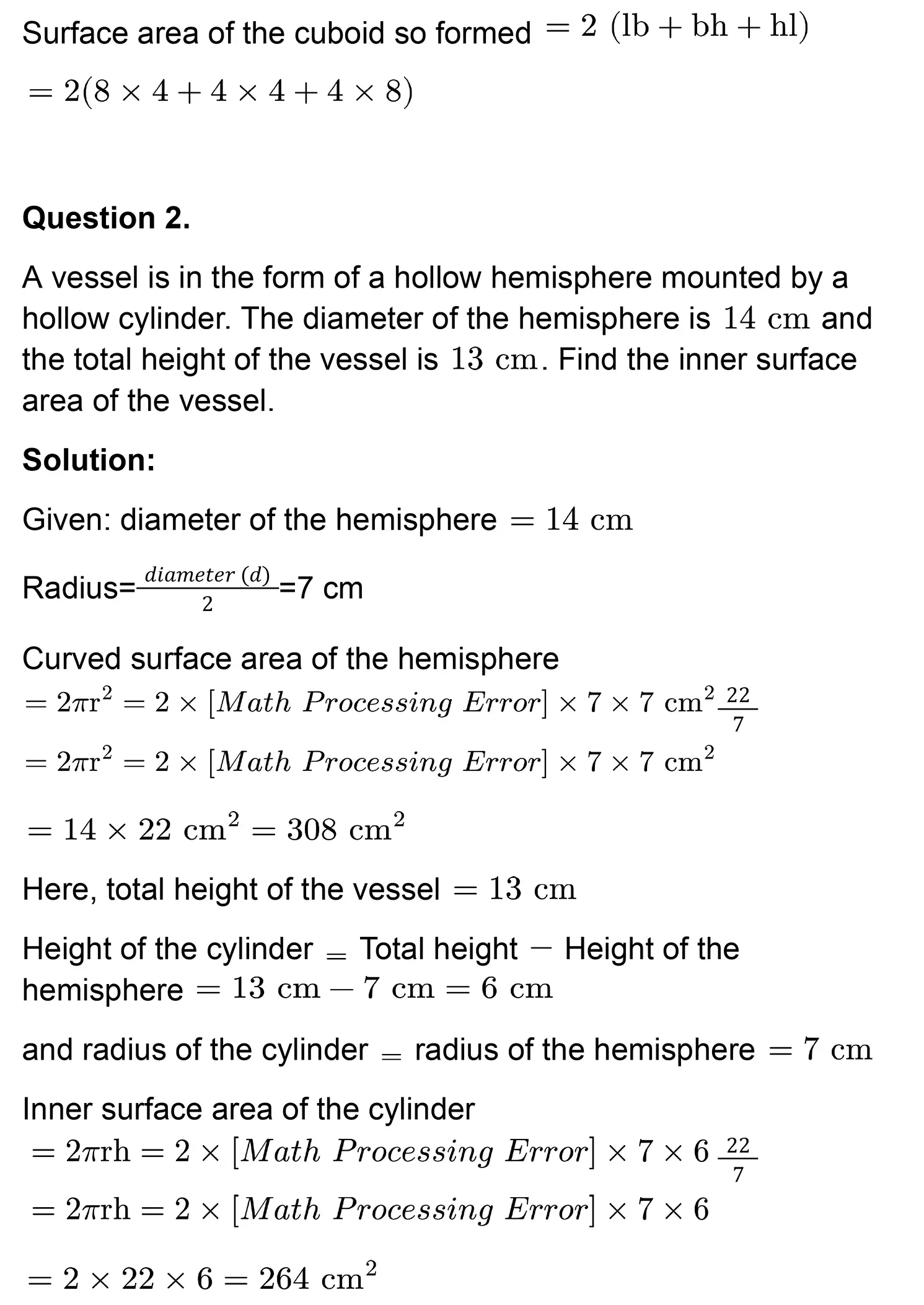 class 10th maths Surface Areas and Volumes chapter 13 solution page 0002