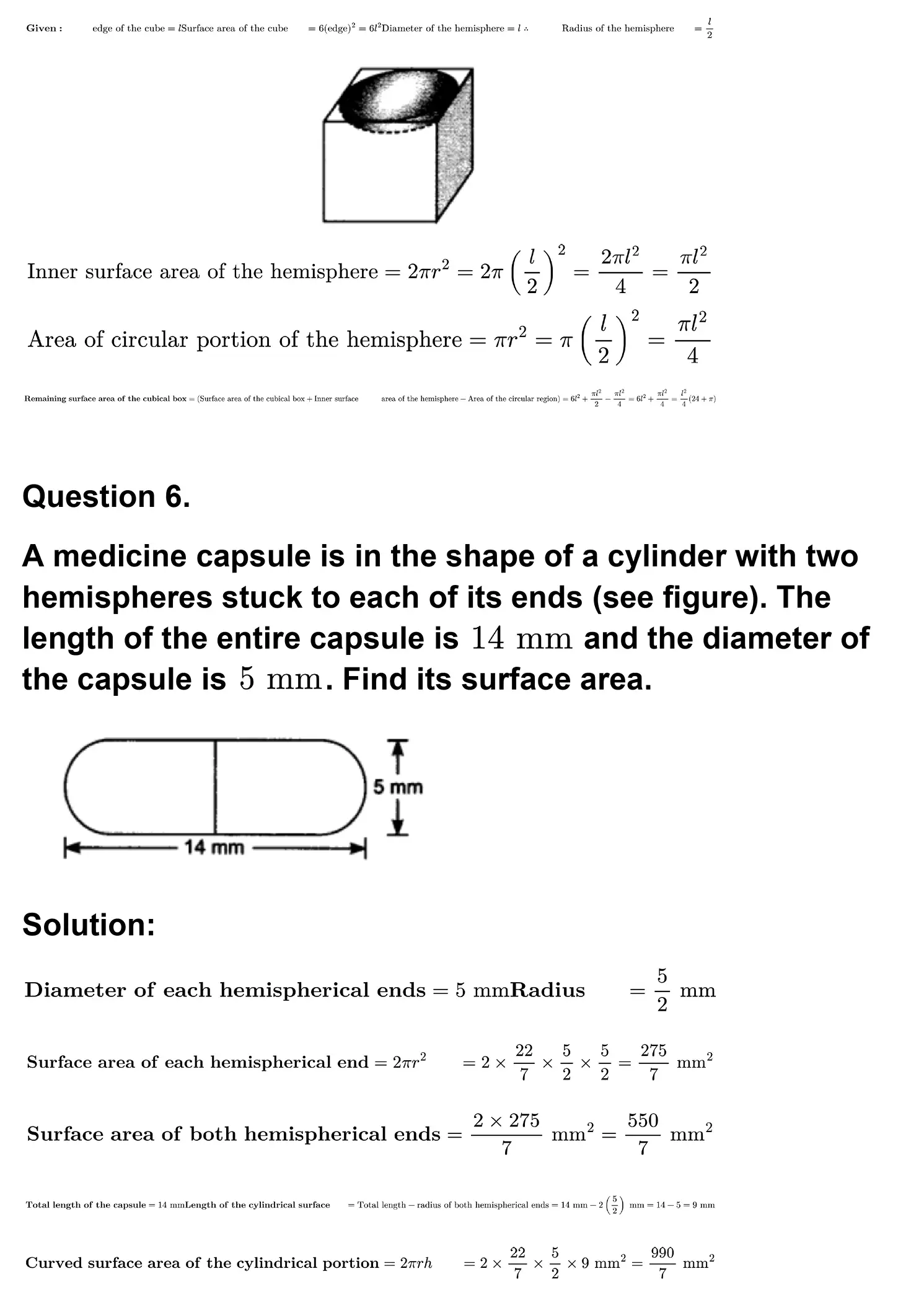 class 10th maths Surface Areas and Volumes chapter 13 solution page 0005