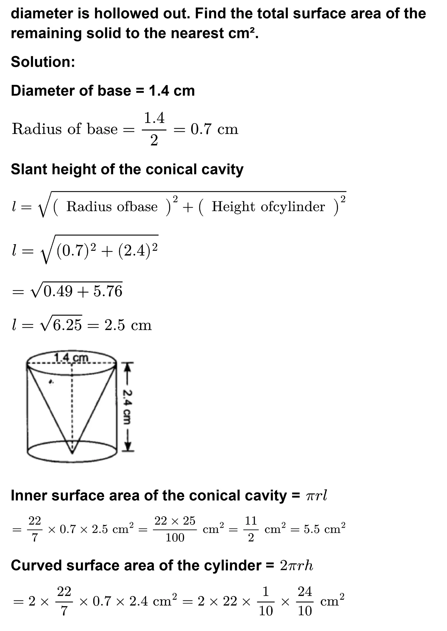 class 10th maths Surface Areas and Volumes chapter 13 solution page 0007
