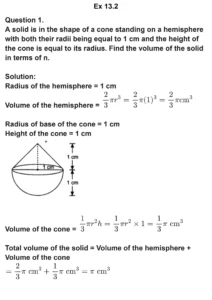 class 10th maths Surface Areas and Volumes chapter 13 solution page 0010