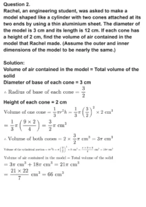 class 10th maths Surface Areas and Volumes chapter 13 solution page 0011