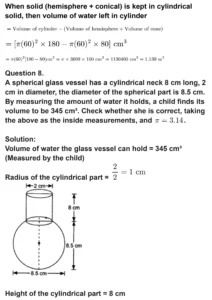 class 10th maths Surface Areas and Volumes chapter 13 solution page 0019