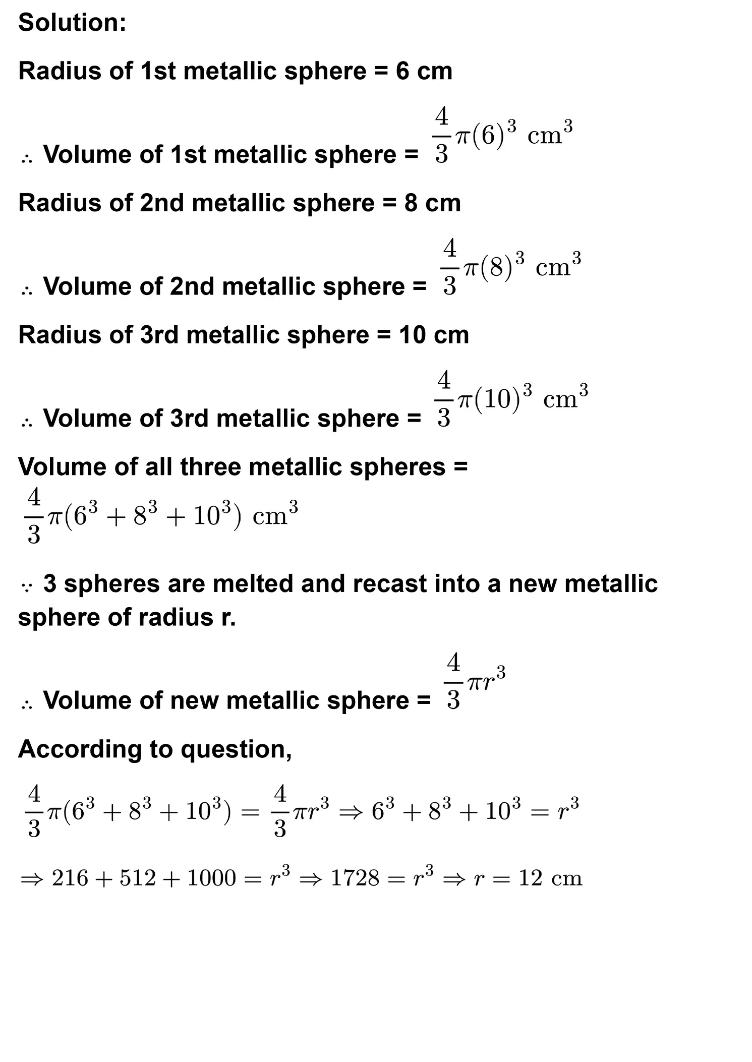 class 10th maths Surface Areas and Volumes chapter 13 solution page 0022