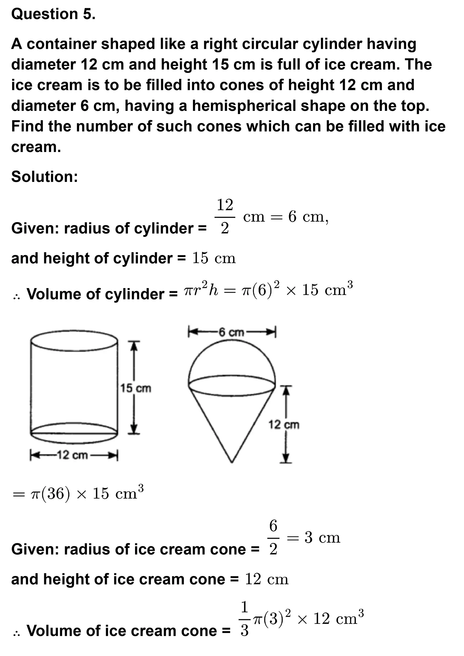 class 10th maths Surface Areas and Volumes chapter 13 solution page 0025