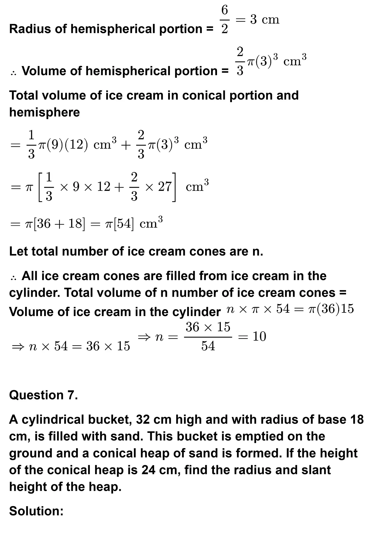 class 10th maths Surface Areas and Volumes chapter 13 solution page 0026