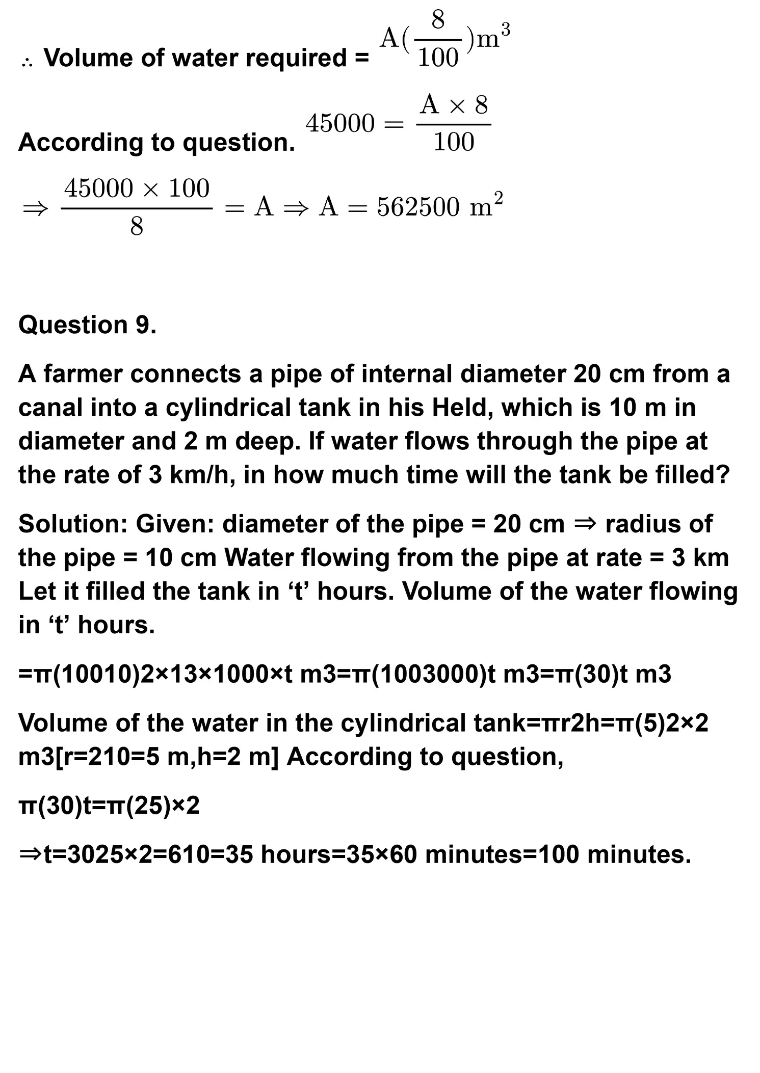 class 10th maths Surface Areas and Volumes chapter 13 solution page 0029