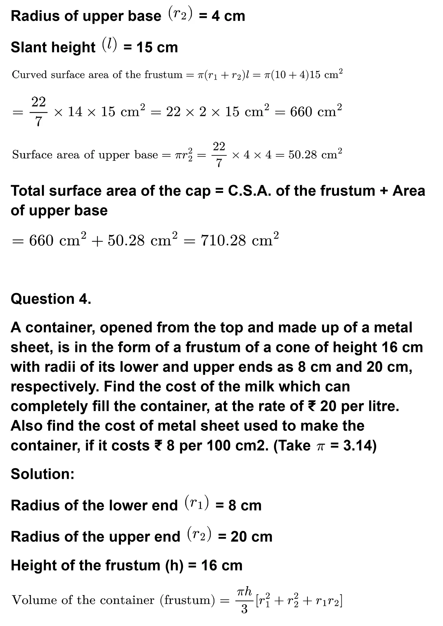 class 10th maths Surface Areas and Volumes chapter 13 solution page 0032