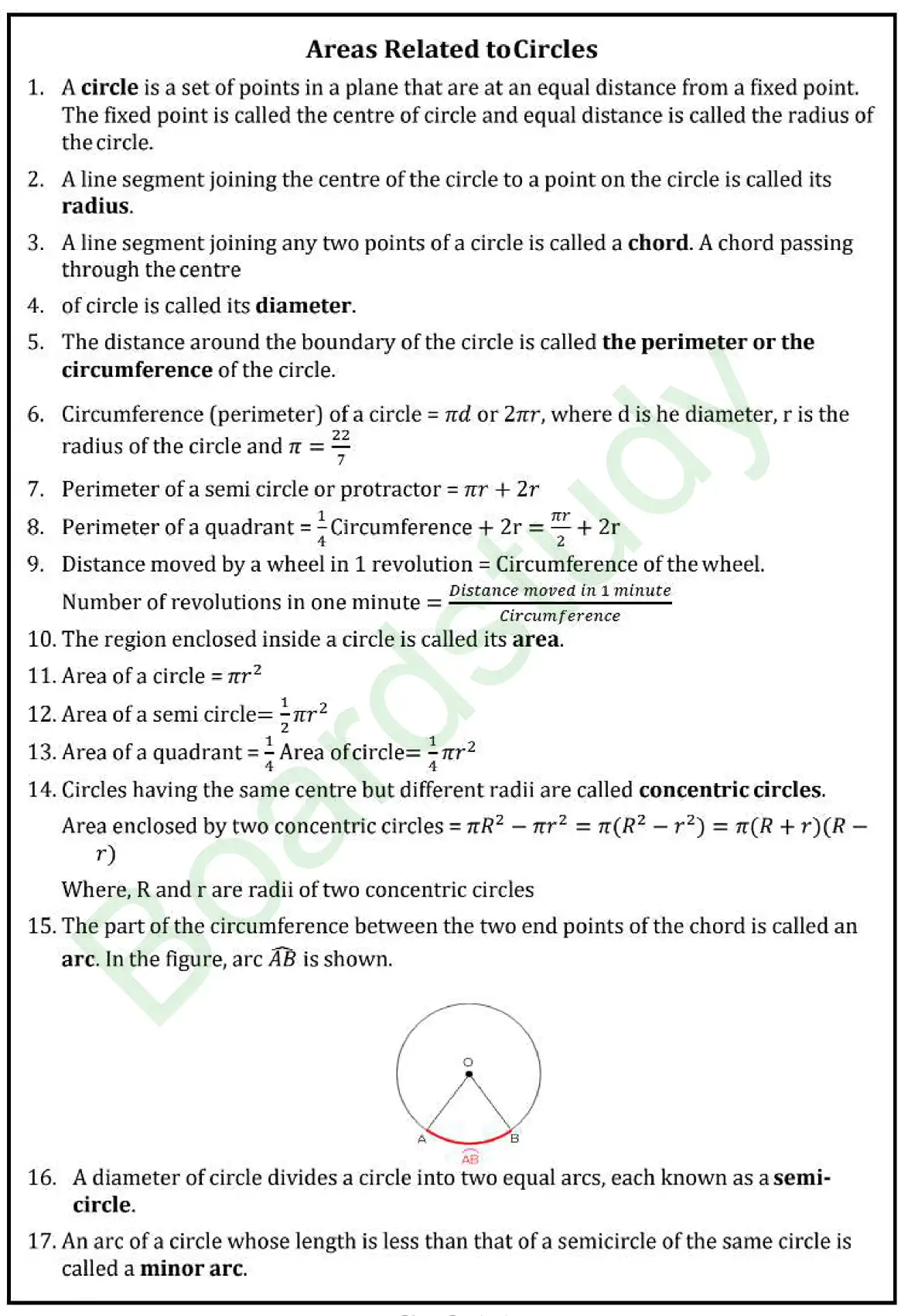 11. Areas Related to Circles Notes page 0001