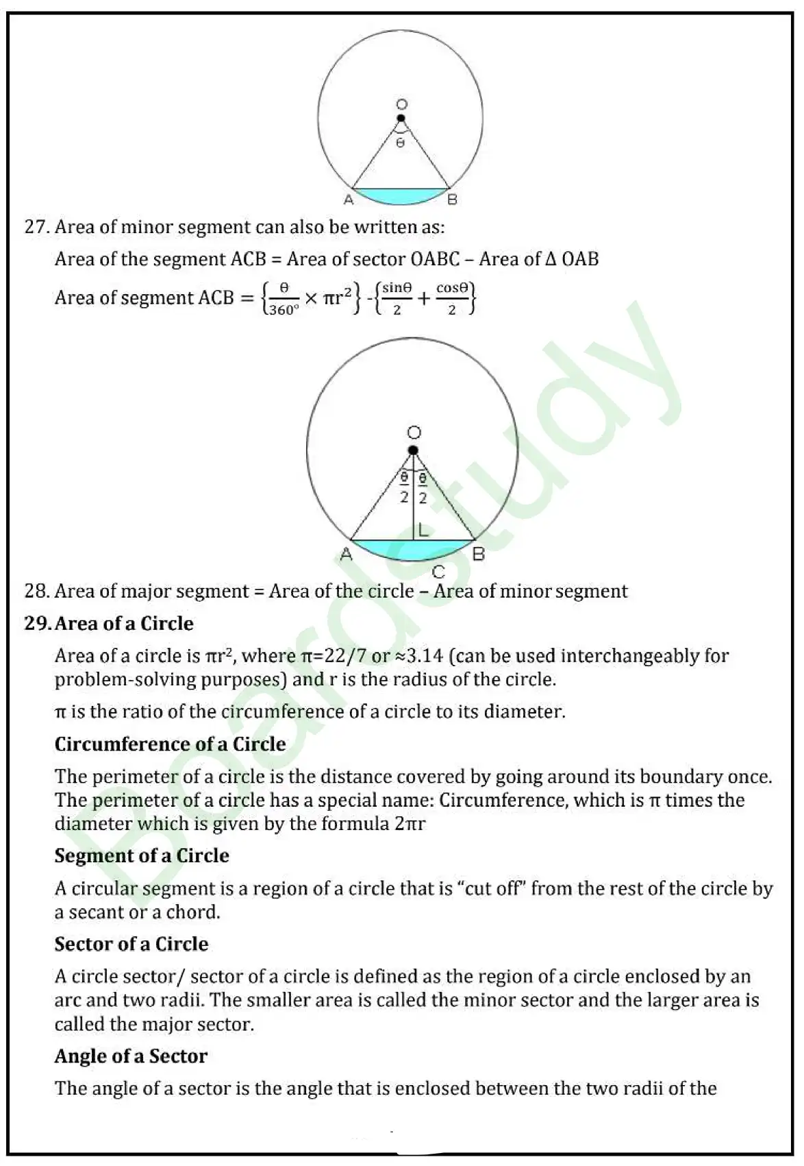 11. Areas Related to Circles Notes page 0003