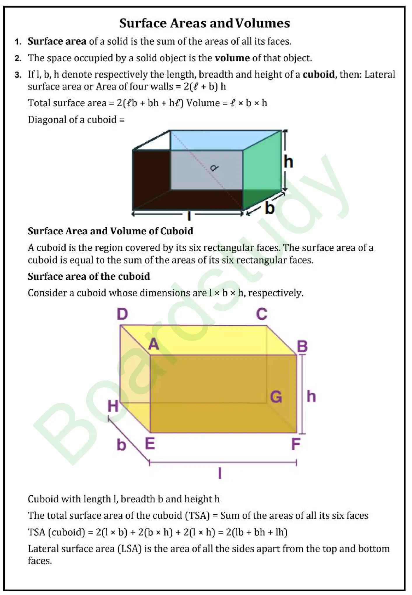 12. Surface Areas and Volumes Notes page 0001