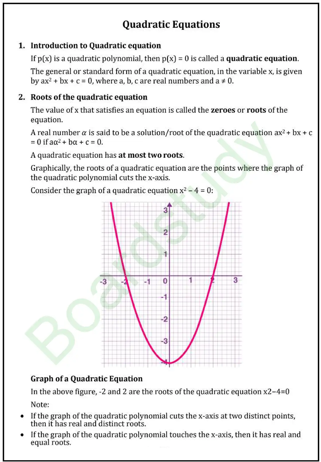 4. Quadratic Equations Notes page 0001