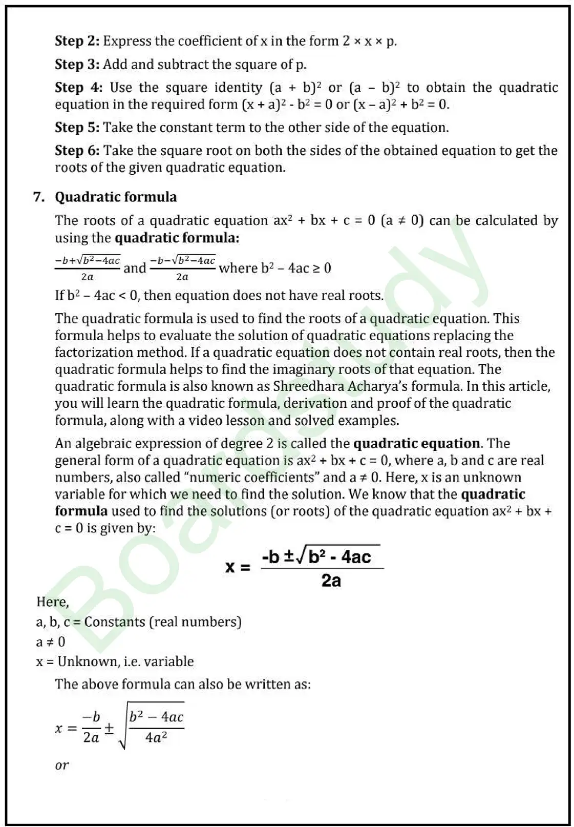 4. Quadratic Equations Notes page 0003