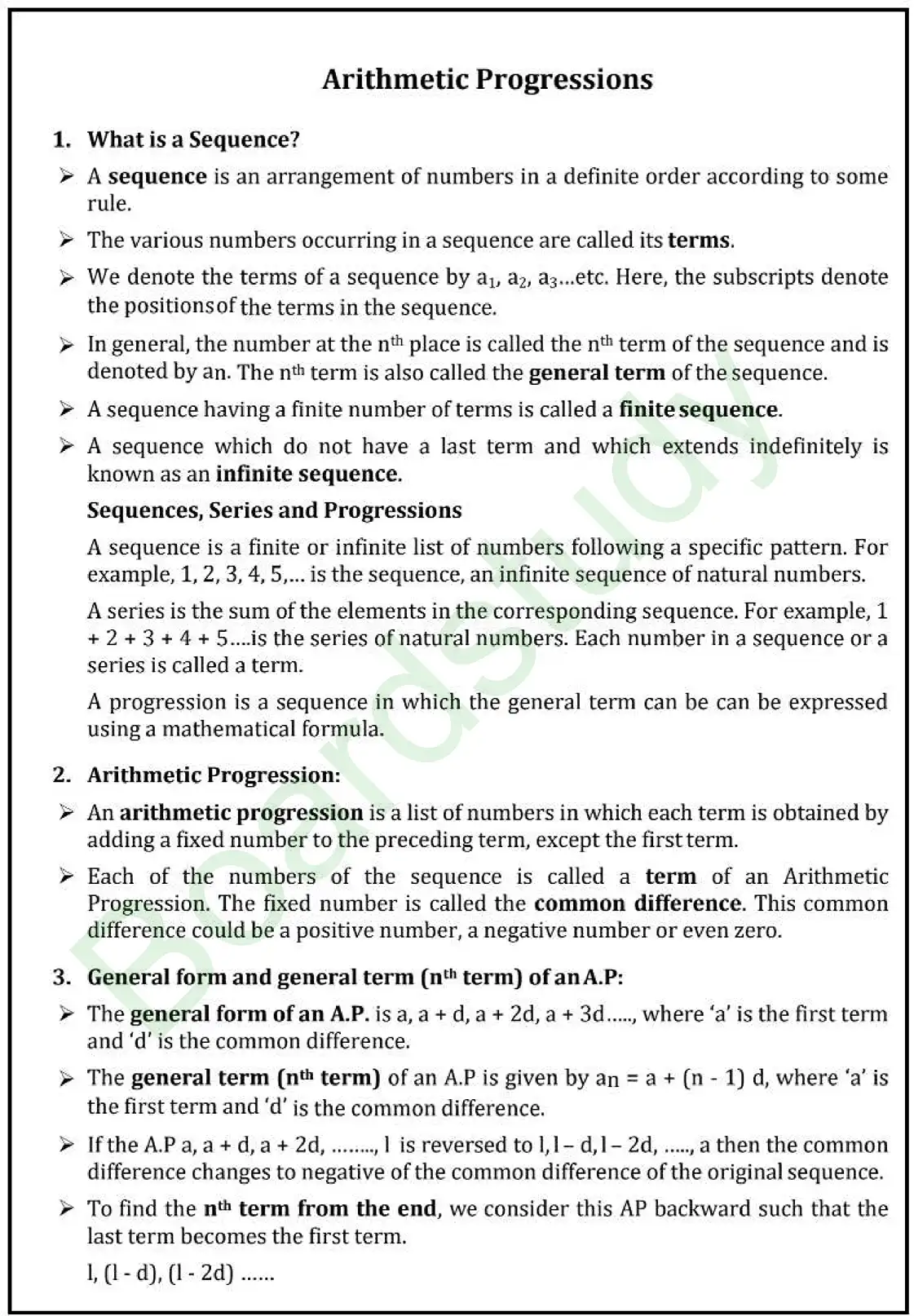 5. Class Arithmetic Progressions Notes page 0001