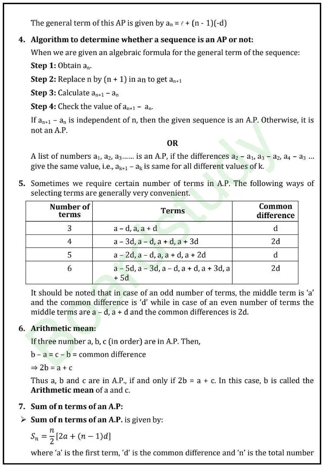 5. Class Arithmetic Progressions Notes page 0002