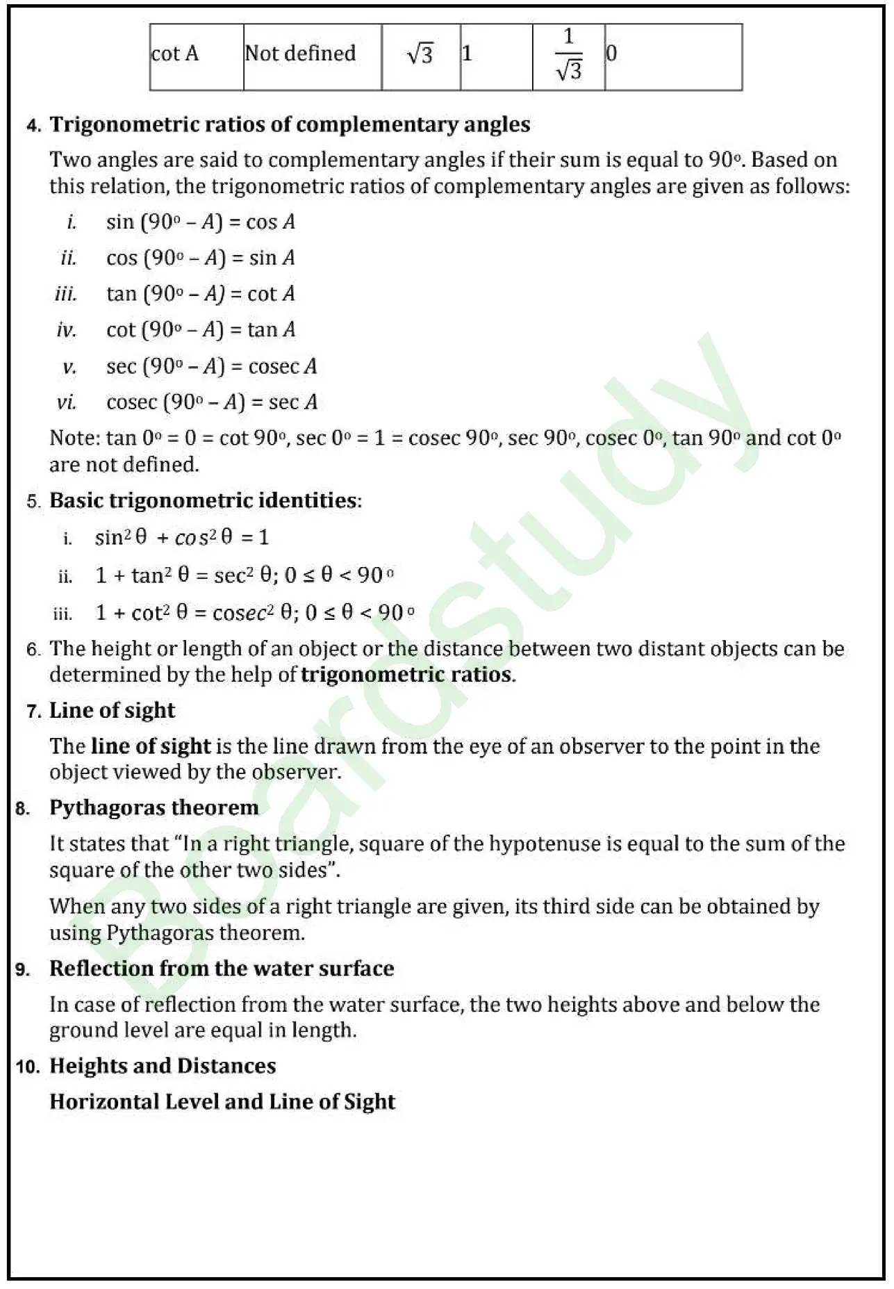 9. Some Applications of Trigonometry Notes page 0002