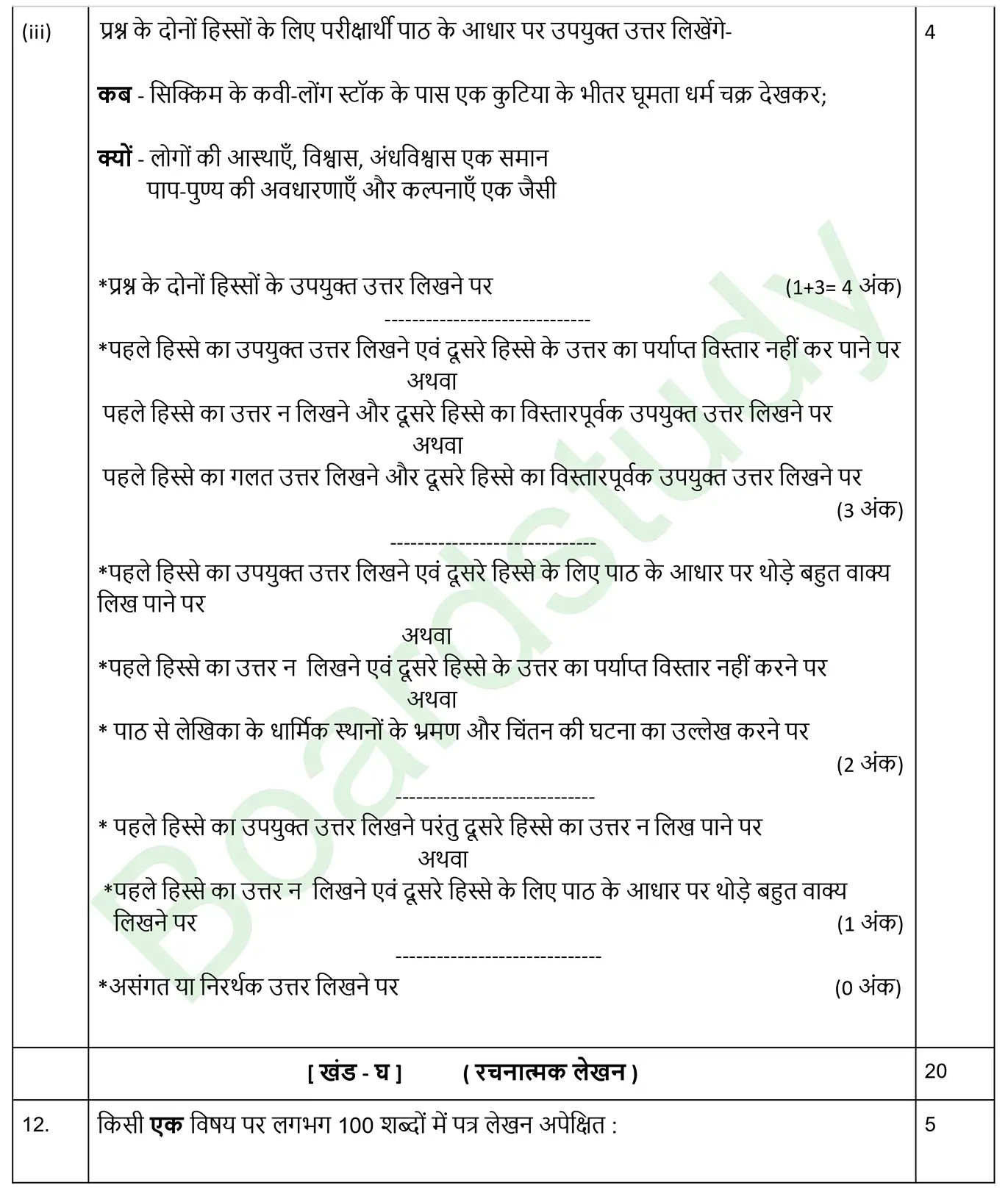 CBSE Class 10 Hindi PYQ 2025 Set 2 Solution page 0010