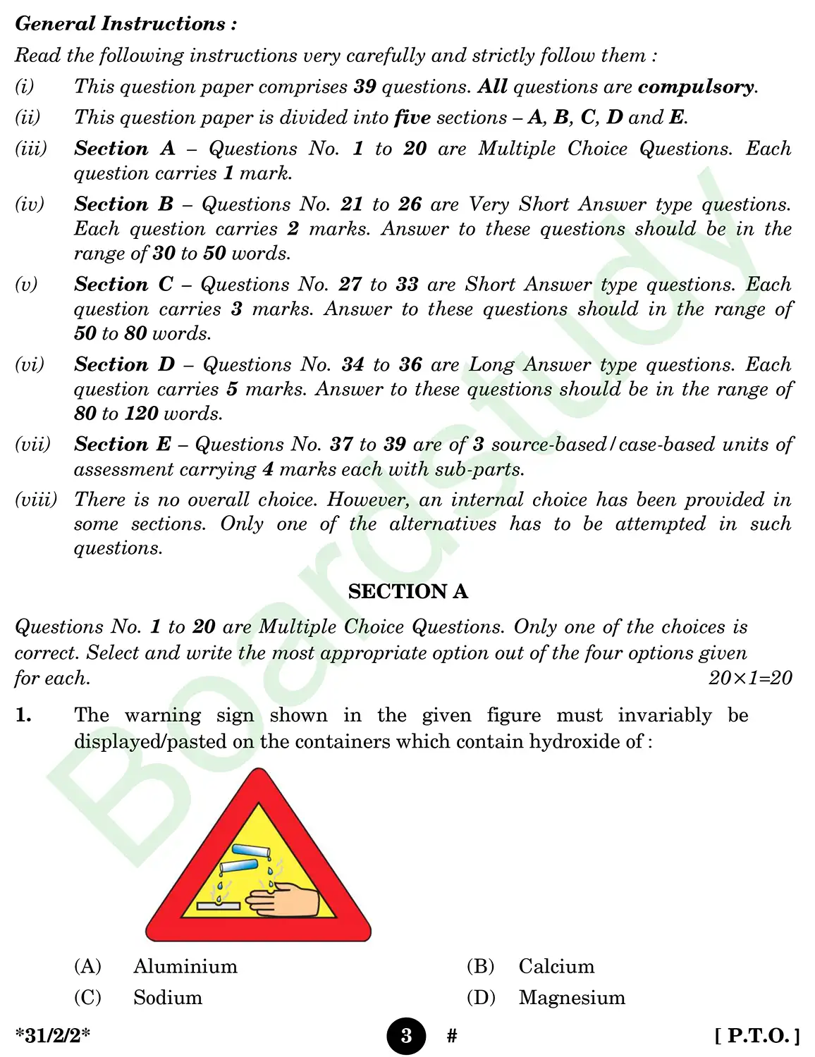 CBSE Class 10 Science 2025 Set 2 questions page 0003