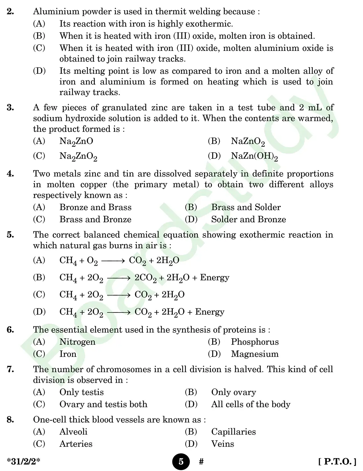 CBSE Class 10 Science 2025 Set 2 questions page 0005