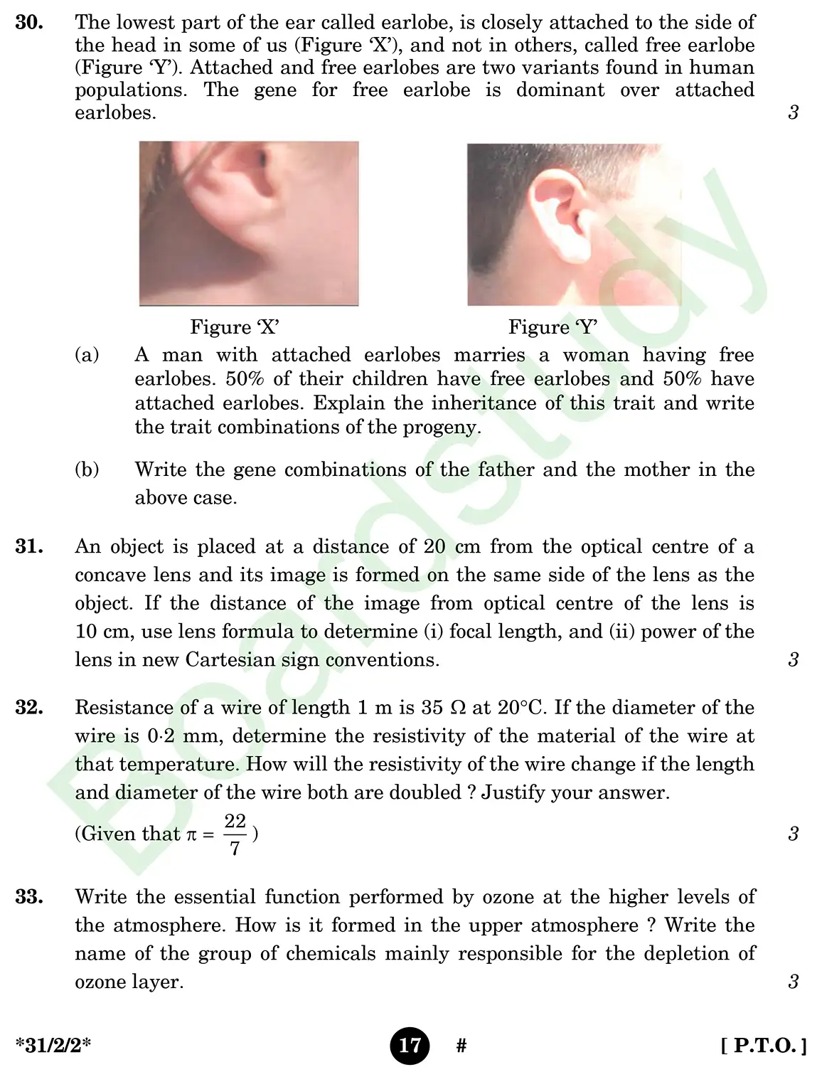 CBSE Class 10 Science 2025 Set 2 questions page 0017
