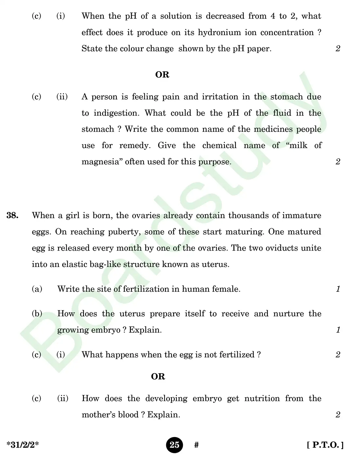 CBSE Class 10 Science 2025 Set 2 questions page 0025