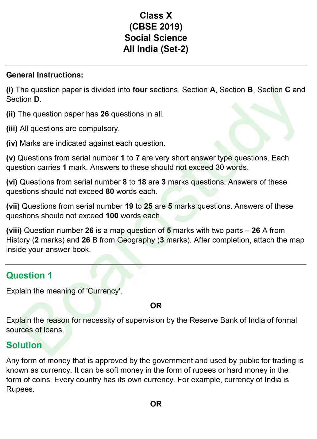 CBSE Class 10 Social Science PYQ 2019 Set 2 questions with solution page 0001