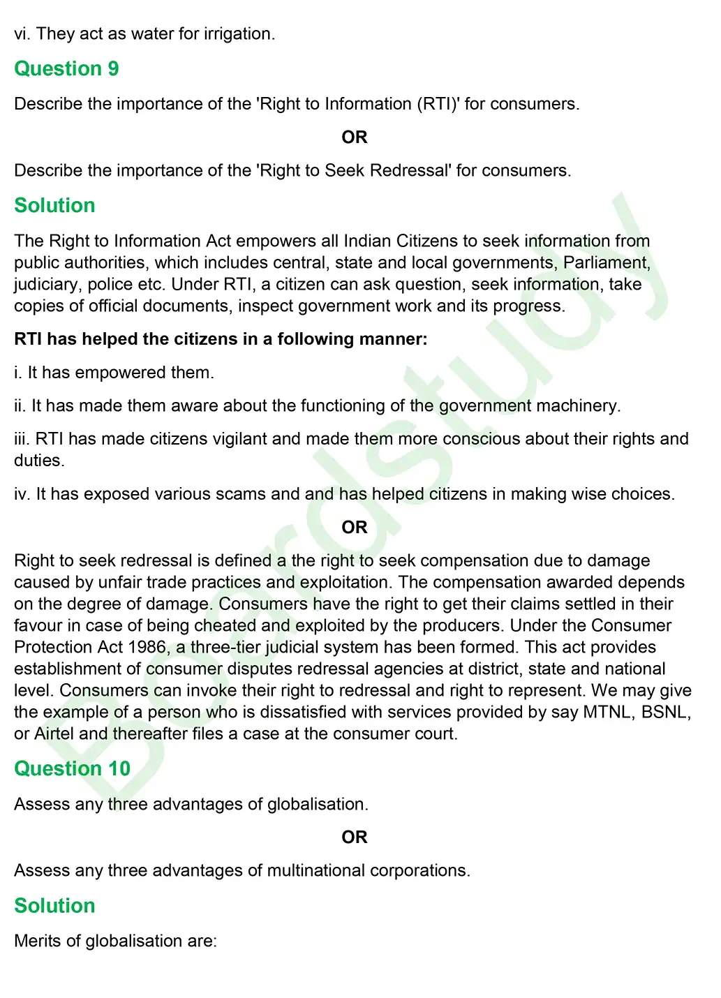 CBSE Class 10 Social Science PYQ 2019 Set 2 questions with solution page 0005