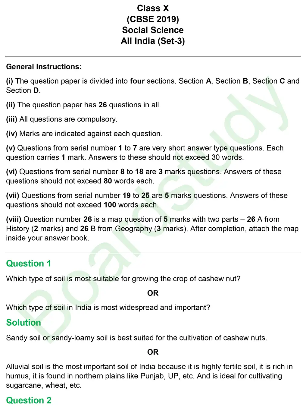 CBSE Class 10 Social Science PYQ 2019 Set 3 questions solution page 0001