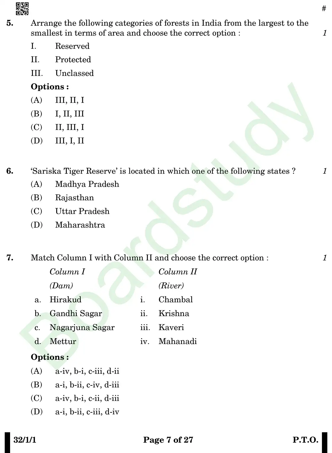 CBSE Class 10 Social Science PYQ 2025 Set 1 questions page 0007