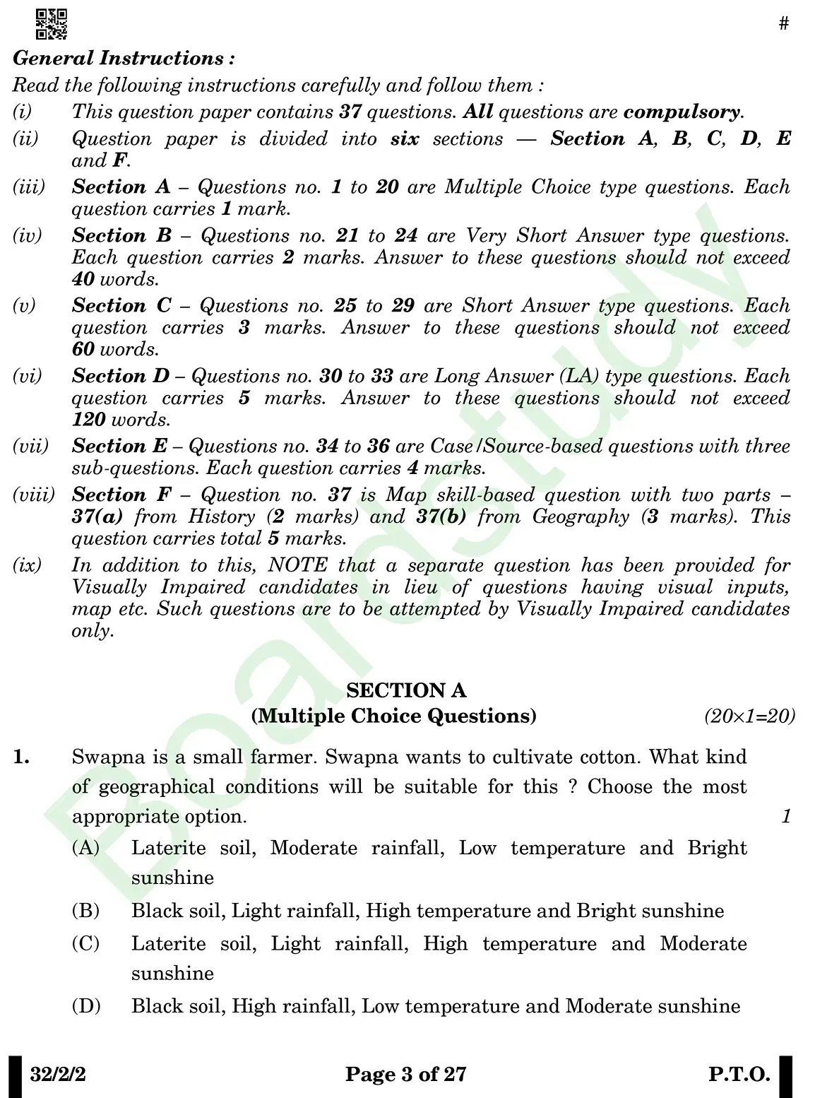 CBSE Class 10 Social Science PYQ 2025 Set 2 questions page 0003