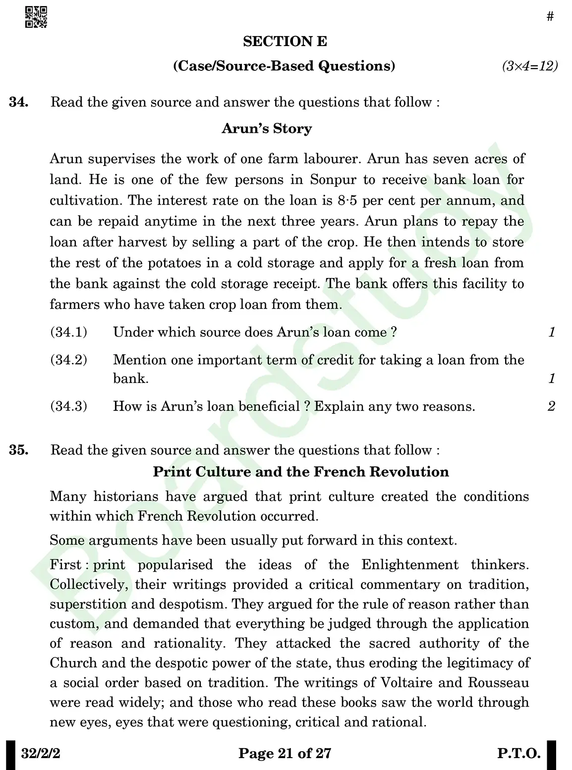 CBSE Class 10 Social Science PYQ 2025 Set 2 questions page 0021