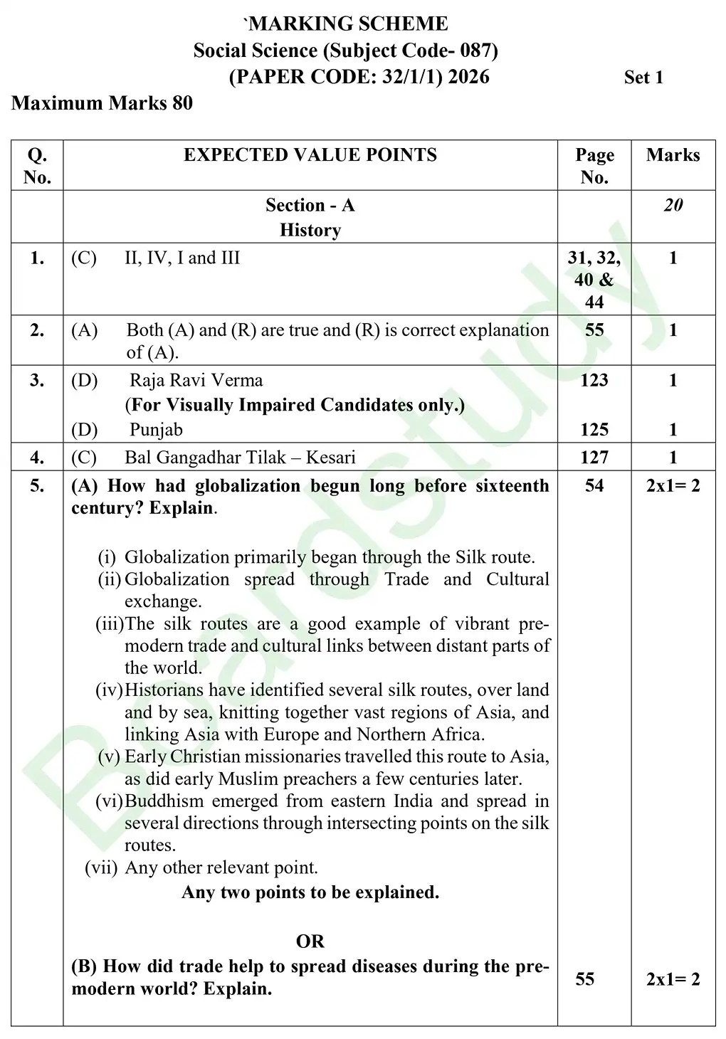 CBSE Class 10 Social Science PYQ 2026 set 1 Solution page 0001