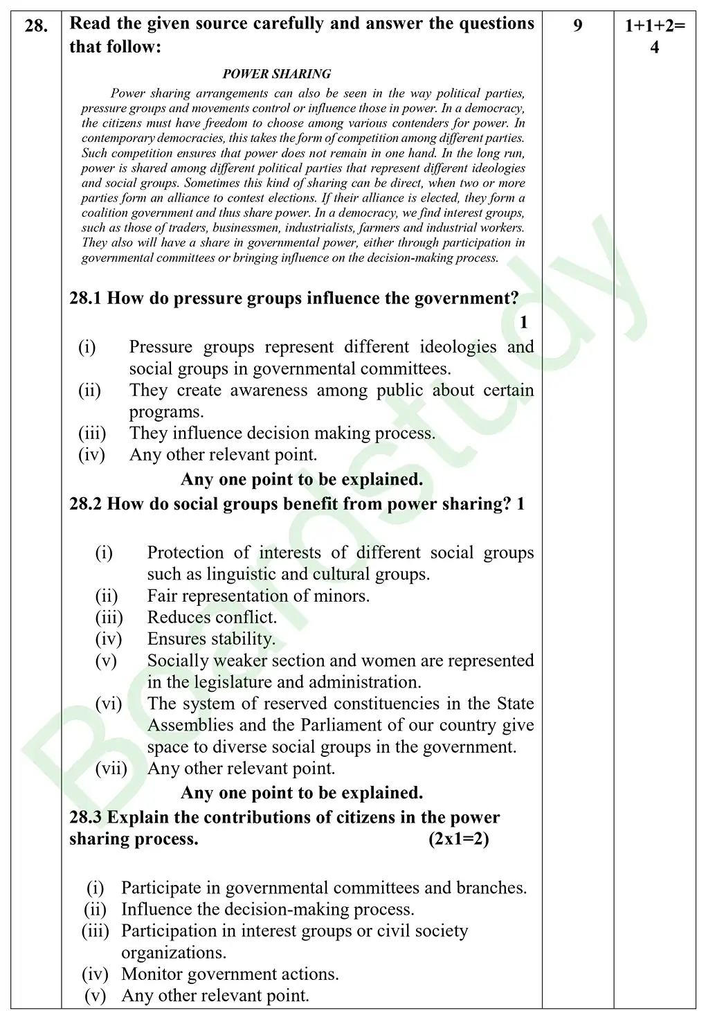 CBSE Class 10 Social Science PYQ 2026 set 1 Solution page 0013